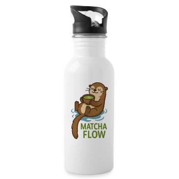 Matcha Flow Otter - Water bottle with straw - white - Right
