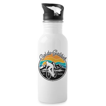 Galibier Retro Mountainbiker - Trinkflasche mit integriertem Trinkhalm - Weiß - Rechts