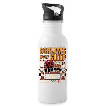 Screams About Sleep – Horror Marathon - Water bottle with straw - white - Right