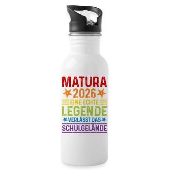 Matura 2026: A legend leaves the school grounds - Water bottle with straw - white - Right