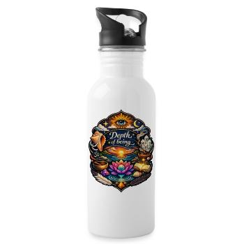 Tiefe des Seins - Trinkflasche mit integriertem Trinkhalm - Weiß - Rechts
