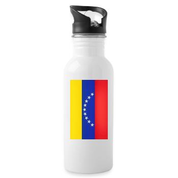 Étoiles de l’arc du drapeau du Venezuela - Gourde avec paille intégrée - blanc - Droite
