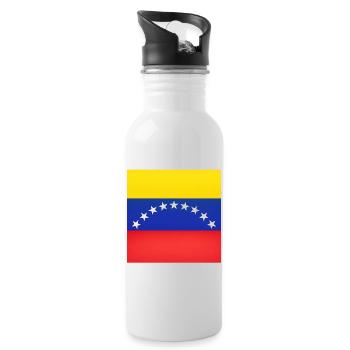 Étoiles de l’arc du drapeau du Venezuela - Gourde avec paille intégrée - blanc - Droite