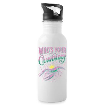 Who's Your Crawdaddy Funny Mardi Gras - Water bottle with straw - white - Right