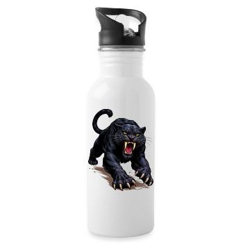 Schwarzer Panther Angriff - Gourde avec paille intégrée - blanc - Droite