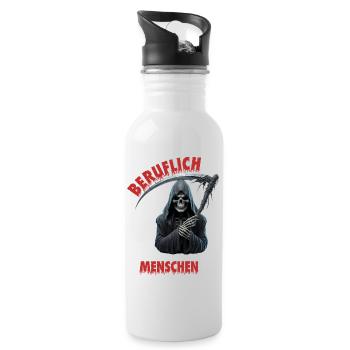Professionally, I've always wanted something to do with people - Water bottle with straw - white - Right