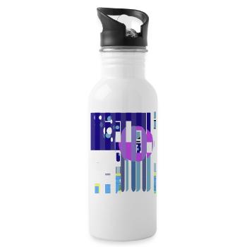 J’adore le Glitch - Gourde avec paille intégrée - blanc - Droite