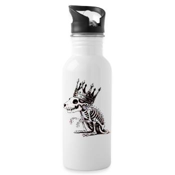 Le Dino avec Couronne du Roi Néon - Gourde avec paille intégrée - blanc - Droite