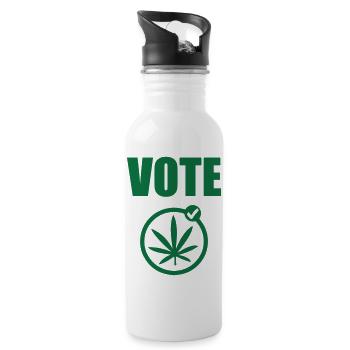 Cannabis - Weed - Legalize - Water bottle with straw - white - Right