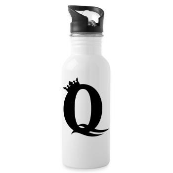 Q-Queen – Majestueuse Party & Girl Design - Gourde avec paille intégrée - blanc - Droite
