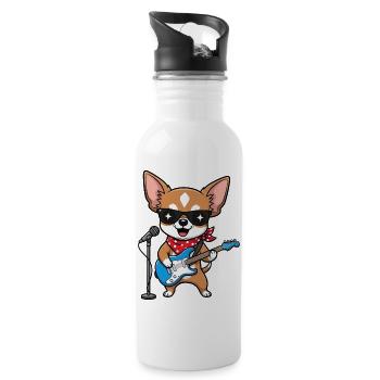 Jupe corgi avec guitare - Gourde avec paille intégrée - blanc - Droite