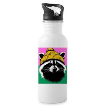 Raccoon - Water bottle with straw - white - Right