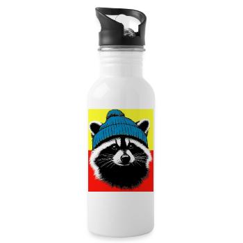 Raccoon - Water bottle with straw - white - Right