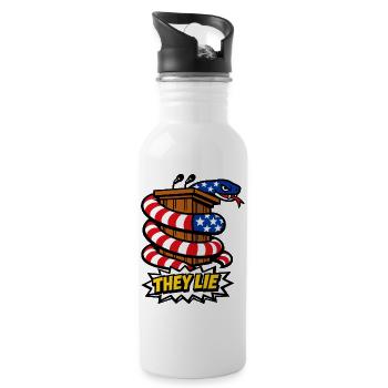 They are lying! Politics Snake - Water bottle with straw - white - Right