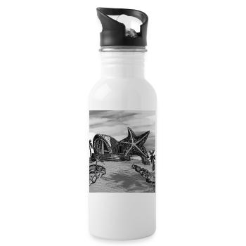 Starfish Dome Island Art - Water bottle with straw - white - Right