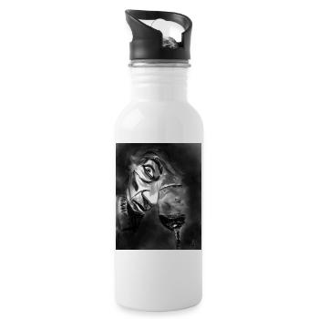 Monochrome Mirage-Glas und Blick - Trinkflasche mit integriertem Trinkhalm - Weiß - Rechts