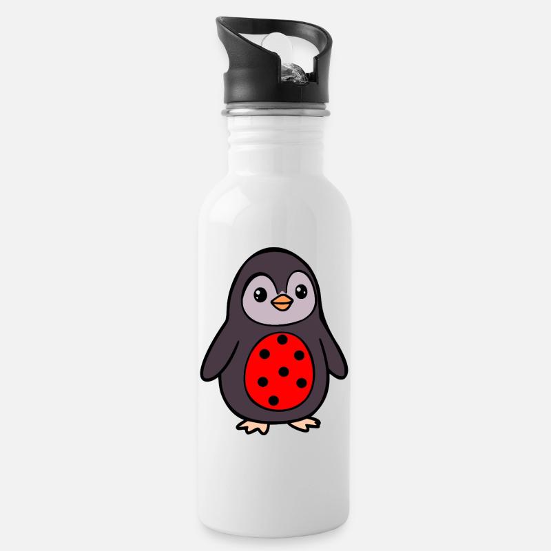 Costume de Coccinelle Pingouin - Gourde avec paille intégrée - blanc