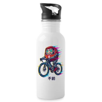 Daruma Cyclist Neon Sprint - Water bottle with straw - white - Right