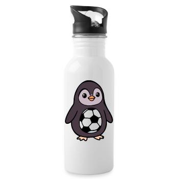 Football des Penguins pour enfants - Gourde avec paille intégrée - blanc - Droite