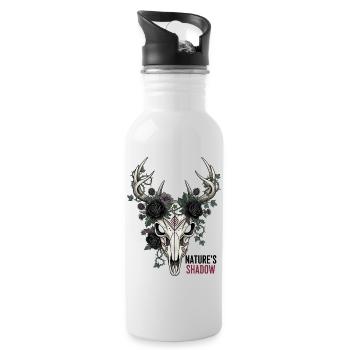 Nature's Child Gothic Deer Skull Vektorkunst - Trinkflasche mit integriertem Trinkhalm - Weiß - Rechts