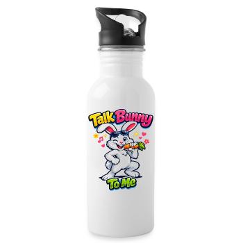 Bunny Bunny Spring Summer Easter Garden - Water bottle with straw - white - Right