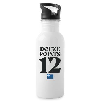 Douze Punkte 12 Griechenland Euroviision - Trinkflasche mit integriertem Trinkhalm - Weiß - Rechts