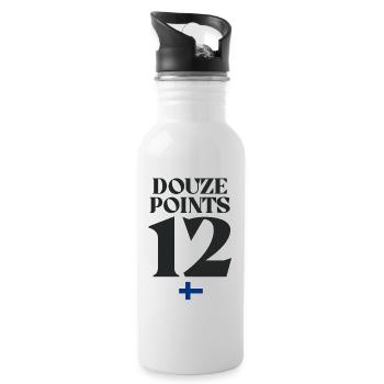 Douze Punkte 12 Eurovision Song Song Contest Finnland-Flagge - Trinkflasche mit integriertem Trinkhalm - Weiß - Rechts