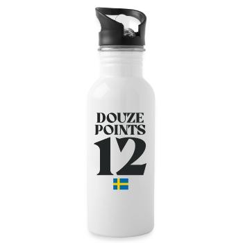 Zwölf Punkte Schweden Eurovision - Trinkflasche mit integriertem Trinkhalm - Weiß - Rechts