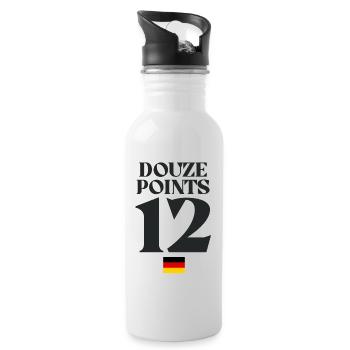 Dutzend Punkte 12 Deutschland Eurovision - Trinkflasche mit integriertem Trinkhalm - Weiß - Rechts