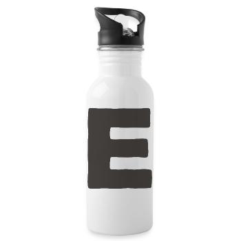 Minimaler Buchstaben E Fett Monogramm-Typografie - Trinkflasche mit integriertem Trinkhalm - Weiß - Rechts