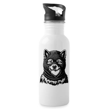 Eurasier | Thief Of Hearts - Trinkflasche mit integriertem Trinkhalm - Weiß - Rechts