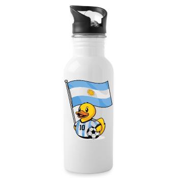 Maillot de football argentin pour les supporters - Gourde avec paille intégrée - blanc - Droite