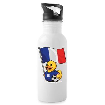 Maillot de football français pour les supporters - Gourde avec paille intégrée - blanc - Droite
