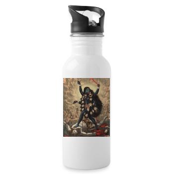 Kali, der zornige Beschützer - Trinkflasche mit integriertem Trinkhalm - Weiß - Rechts