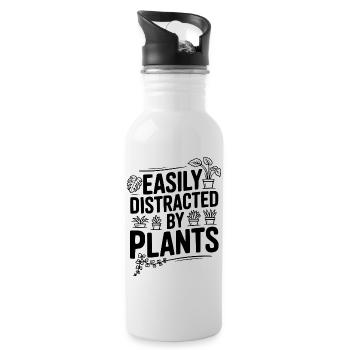 Easily Distracted by Plants - Water bottle with straw - white - Right