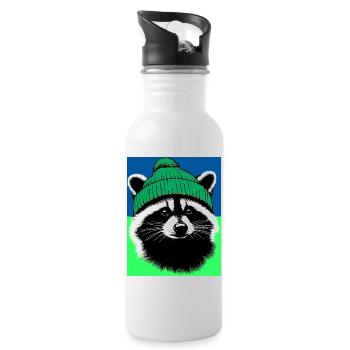 Raccoon - Water bottle with straw - white - Right