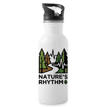 Hiking Shirt Nature Rhythm, Hoodie Bag, Mug - Water bottle with straw - white - Right