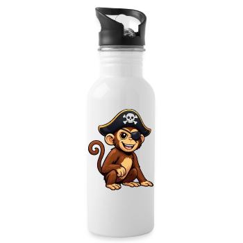Pirate Singe - Gourde avec paille intégrée - blanc - Droite