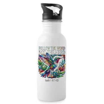Suivez Le Mot Pas Le Troupeau Colibri - Gourde avec paille intégrée - blanc - Droite