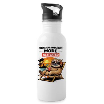 Activated Sloth Beach Chill - Water bottle with straw - white - Right