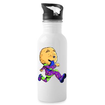 Chow-Chow-Runner - Trinkflasche mit integriertem Trinkhalm - Weiß - Rechts