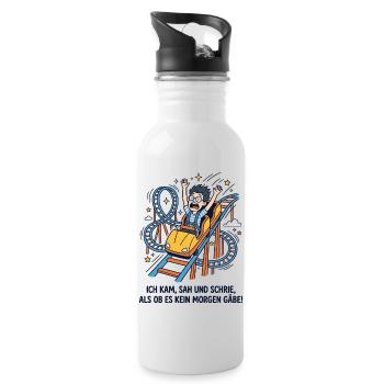 Achterbahn Schreien Wissenschaft - Trinkflasche mit integriertem Trinkhalm - Weiß - Rechts
