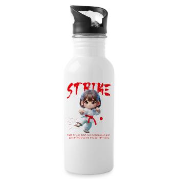 Chibi Karate Hero Strike - Water bottle with straw - white - Right