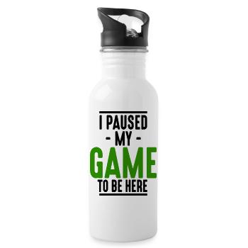 I Paused My Game - Water bottle with straw - white - Right