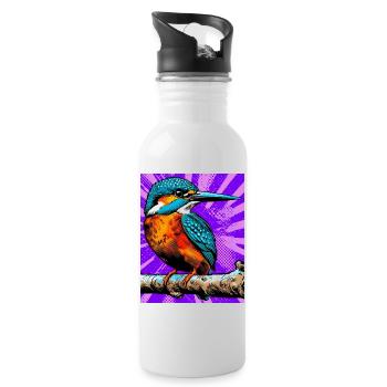 kingfisher - Water bottle with straw - white - Right