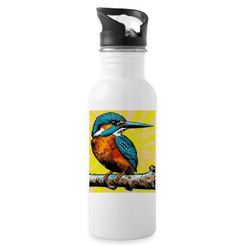 kingfisher - Water bottle with straw - white - Right