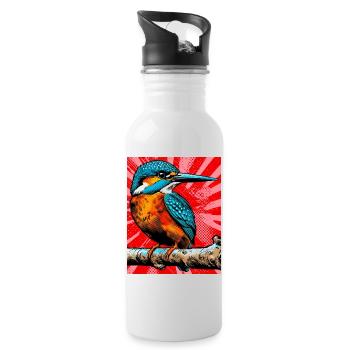 kingfisher - Water bottle with straw - white - Right