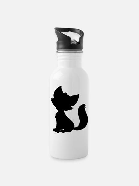 Mio_black - Water bottle with straw - white