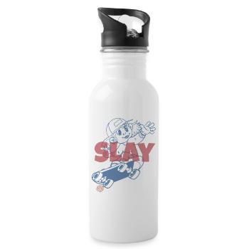 Slay Skateboard - Water bottle with straw - white - Right