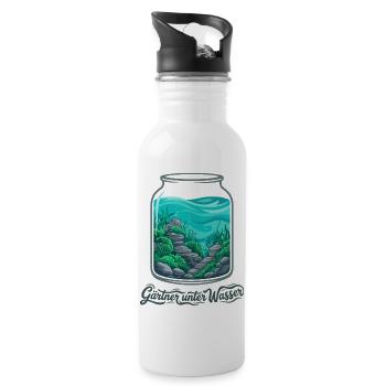 Aquascaping Aquarium Garten Kunst - Trinkflasche mit integriertem Trinkhalm - Weiß - Rechts